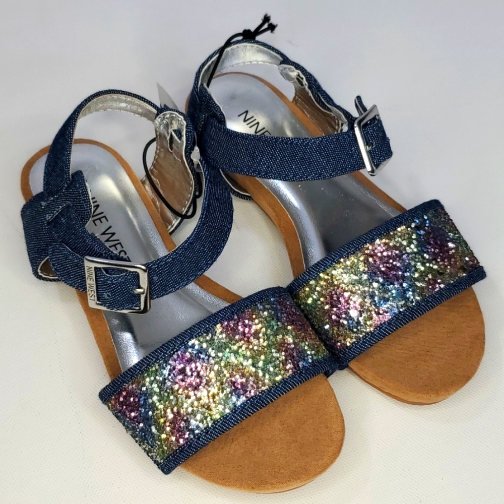 Brand new Nine West Girls Glittery sandals - Picture 1 of 11